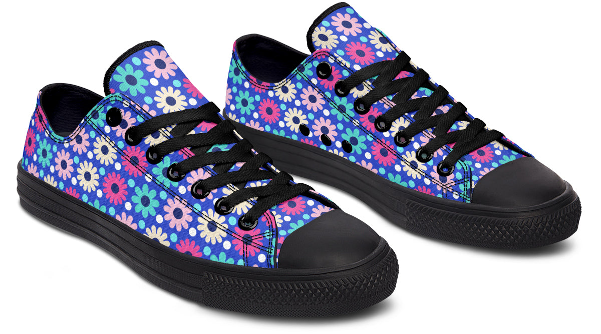 Royal Blue Retro Daisies