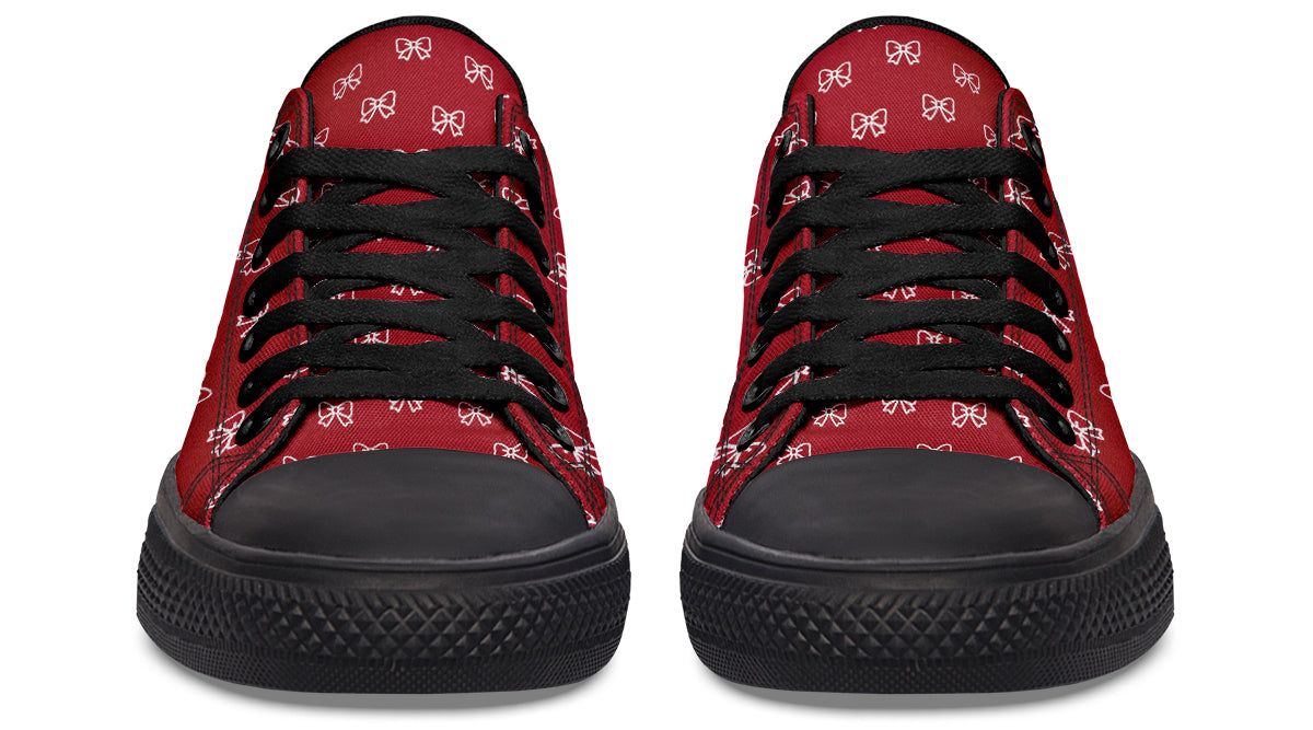 White Bows on Red