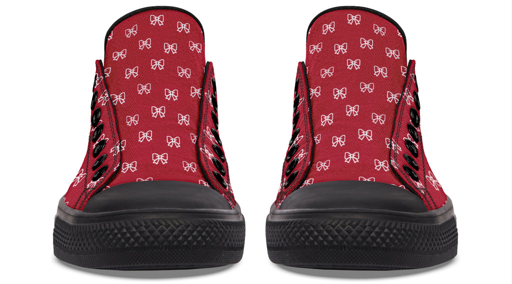 White Bows on Red