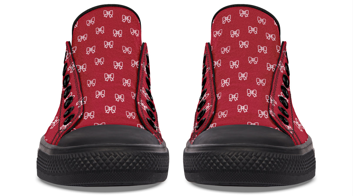 White Bows on Red