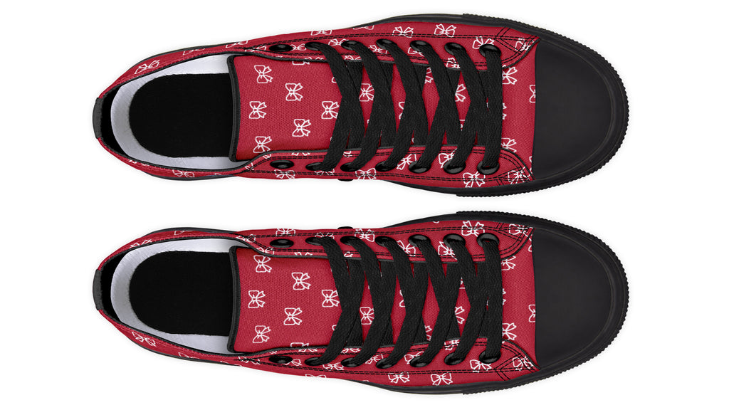 White Bows on Red
