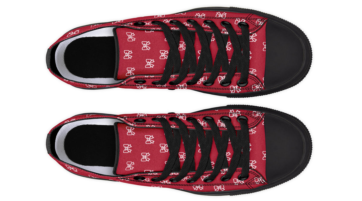 White Bows on Red