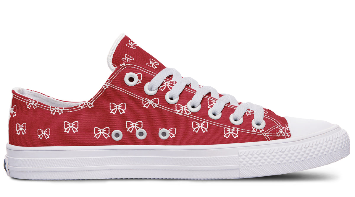 White Bows on Red