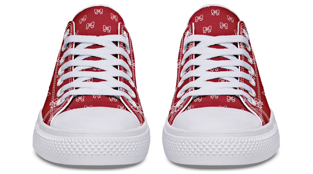 White Bows on Red