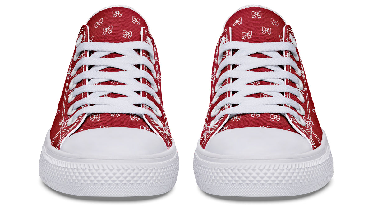 White Bows on Red