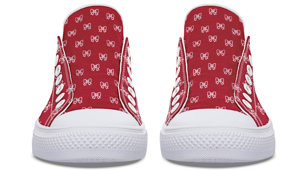 White Bows on Red