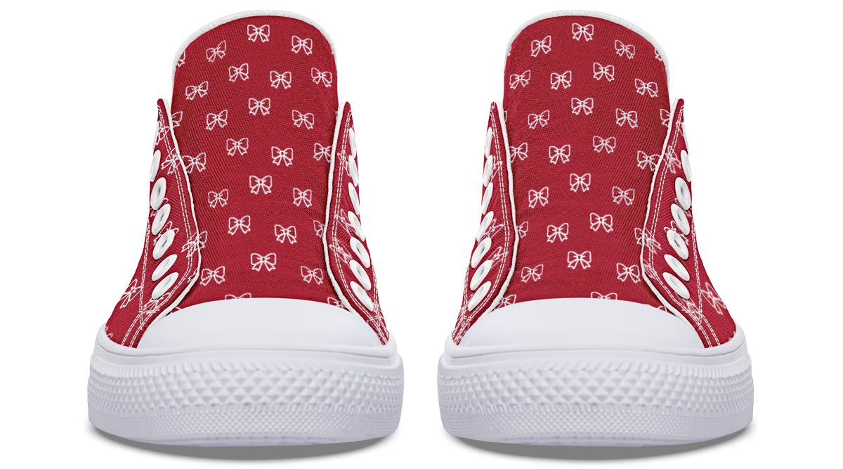 White Bows on Red