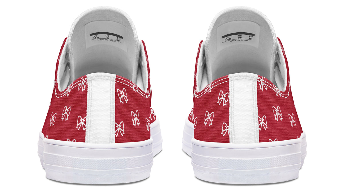 White Bows on Red