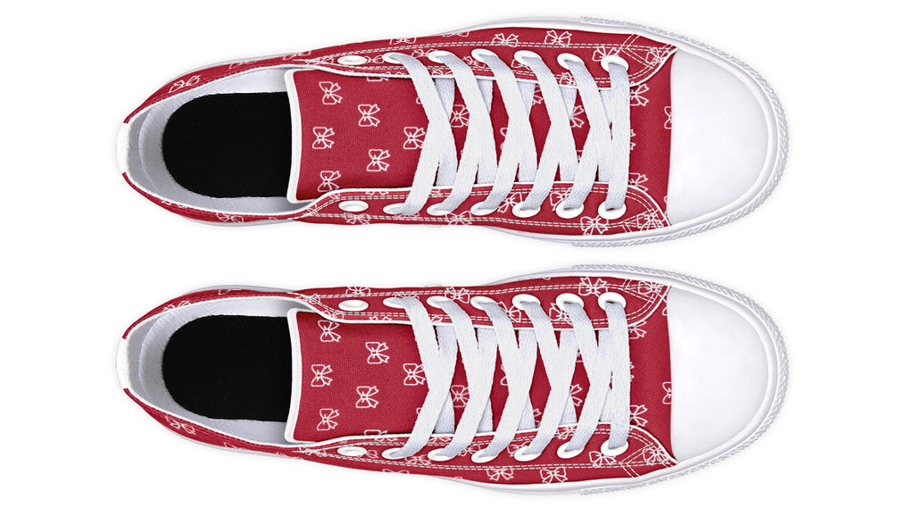 White Bows on Red