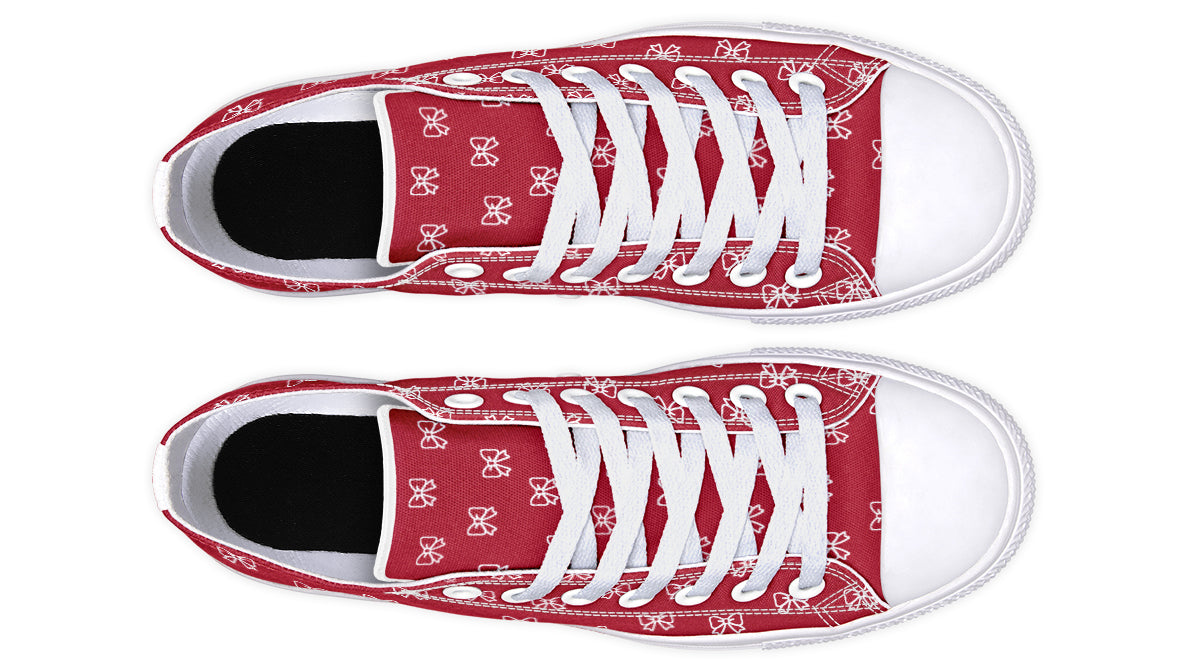 White Bows on Red