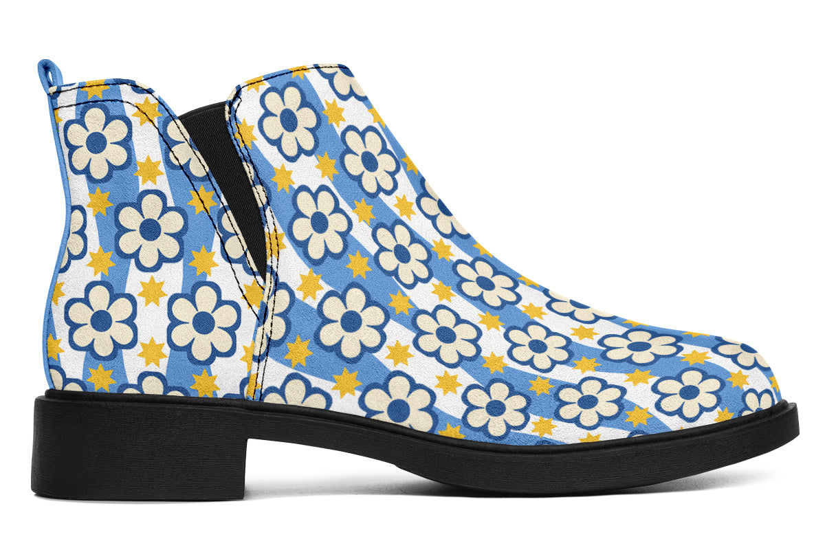 Blue Daisy Stripe