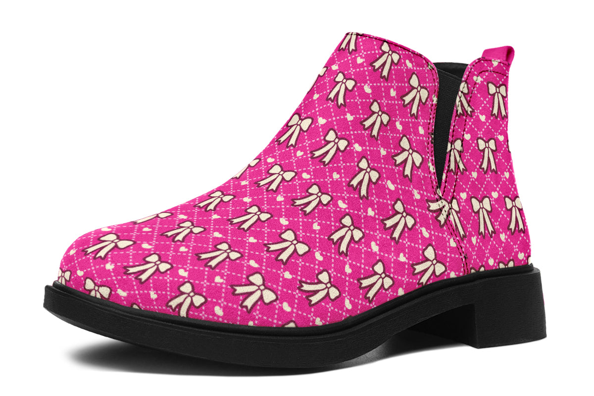 Cream Bows on Hot Pink
