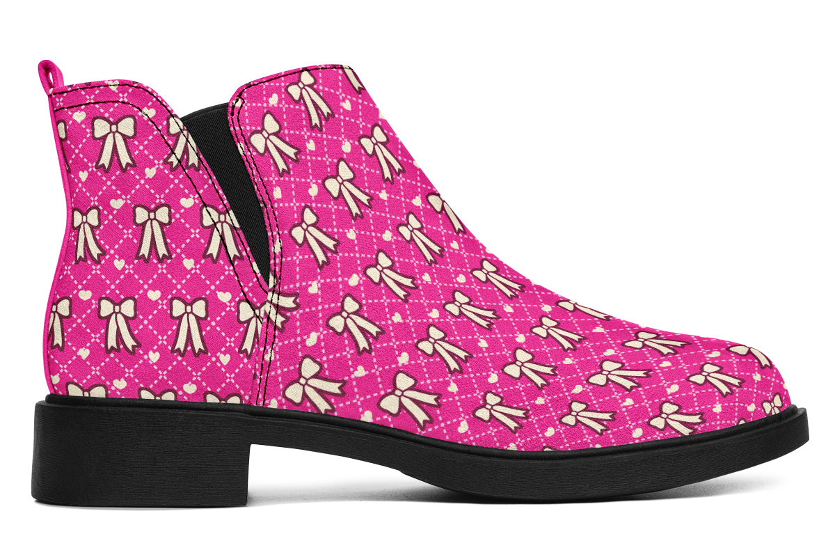 Cream Bows on Hot Pink
