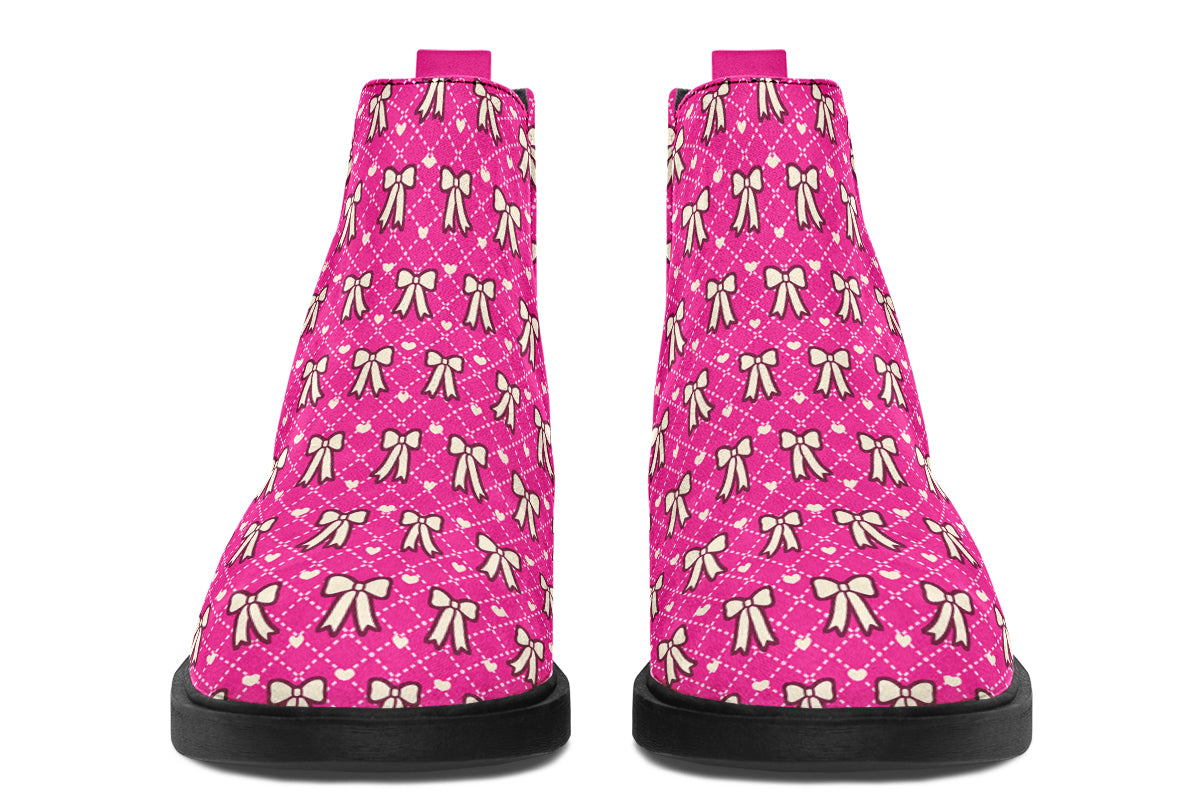 Cream Bows on Hot Pink