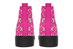 Cream Bows on Hot Pink