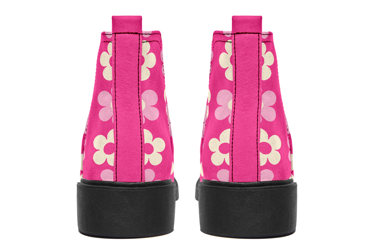 Cream Flowers On Hot Pink