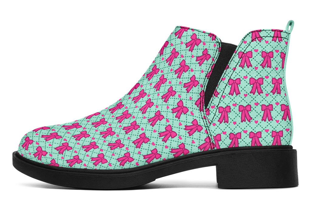 Hot Pink Bows on Mint