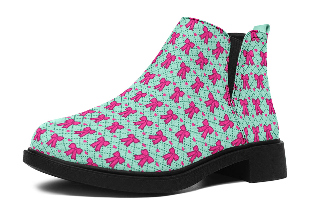 Hot Pink Bows on Mint