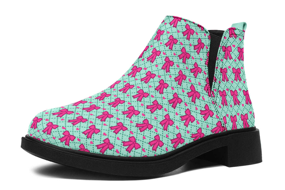 Hot Pink Bows on Mint