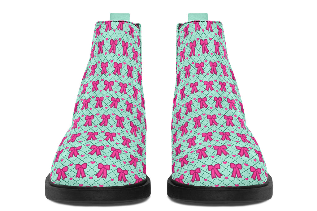 Hot Pink Bows on Mint