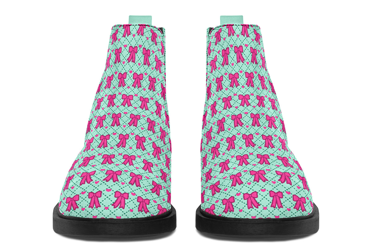 Hot Pink Bows on Mint