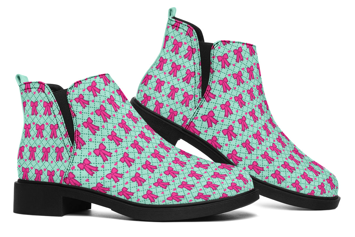 Hot Pink Bows on Mint