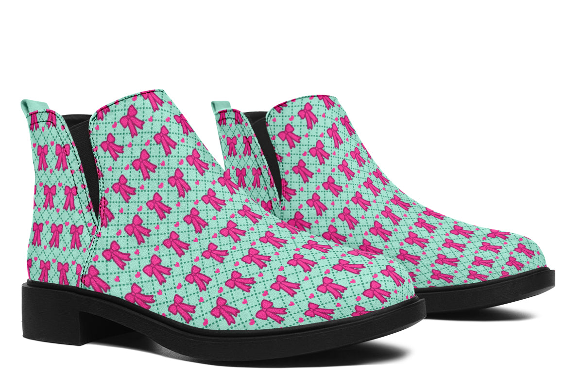 Hot Pink Bows on Mint