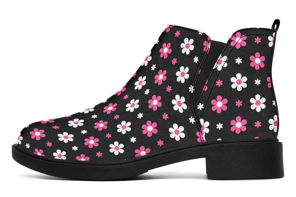 Pink And Black Flowers