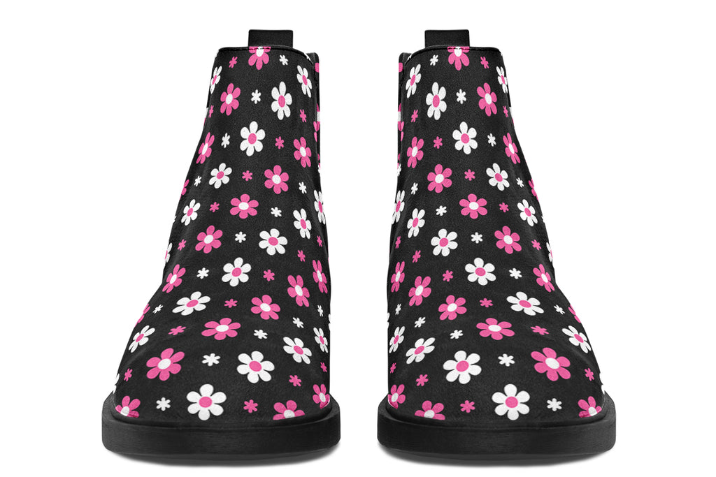 Pink And Black Flowers