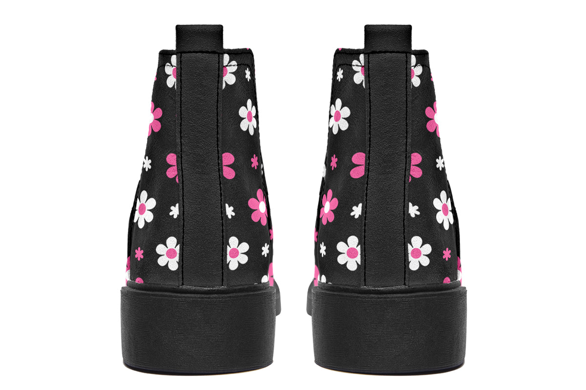Pink And Black Flowers