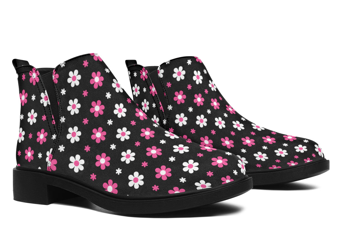 Pink And Black Flowers