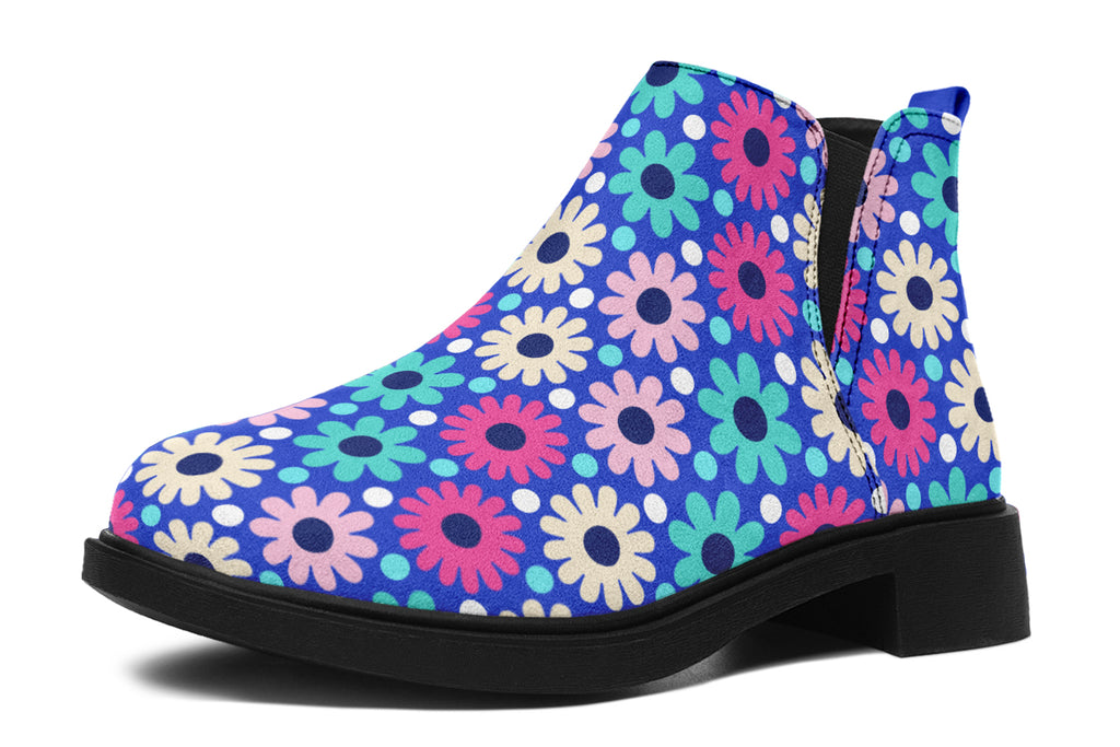 Royal Blue Retro Daisies