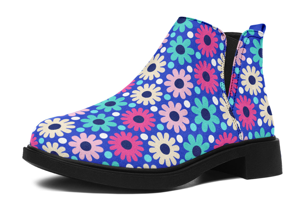 Royal Blue Retro Daisies