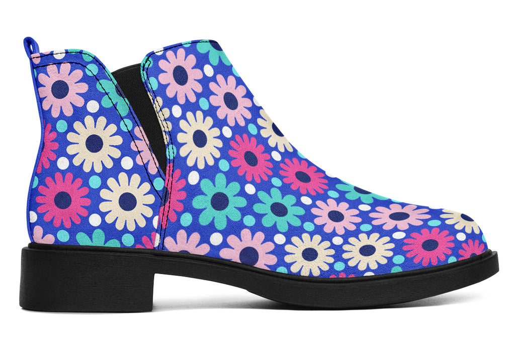 Royal Blue Retro Daisies