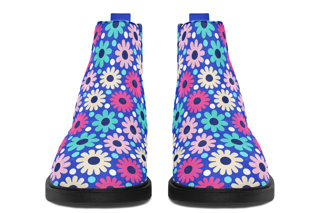 Royal Blue Retro Daisies