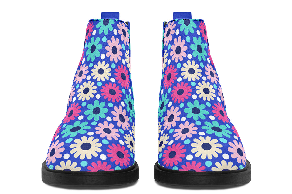 Royal Blue Retro Daisies