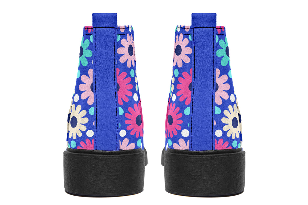 Royal Blue Retro Daisies