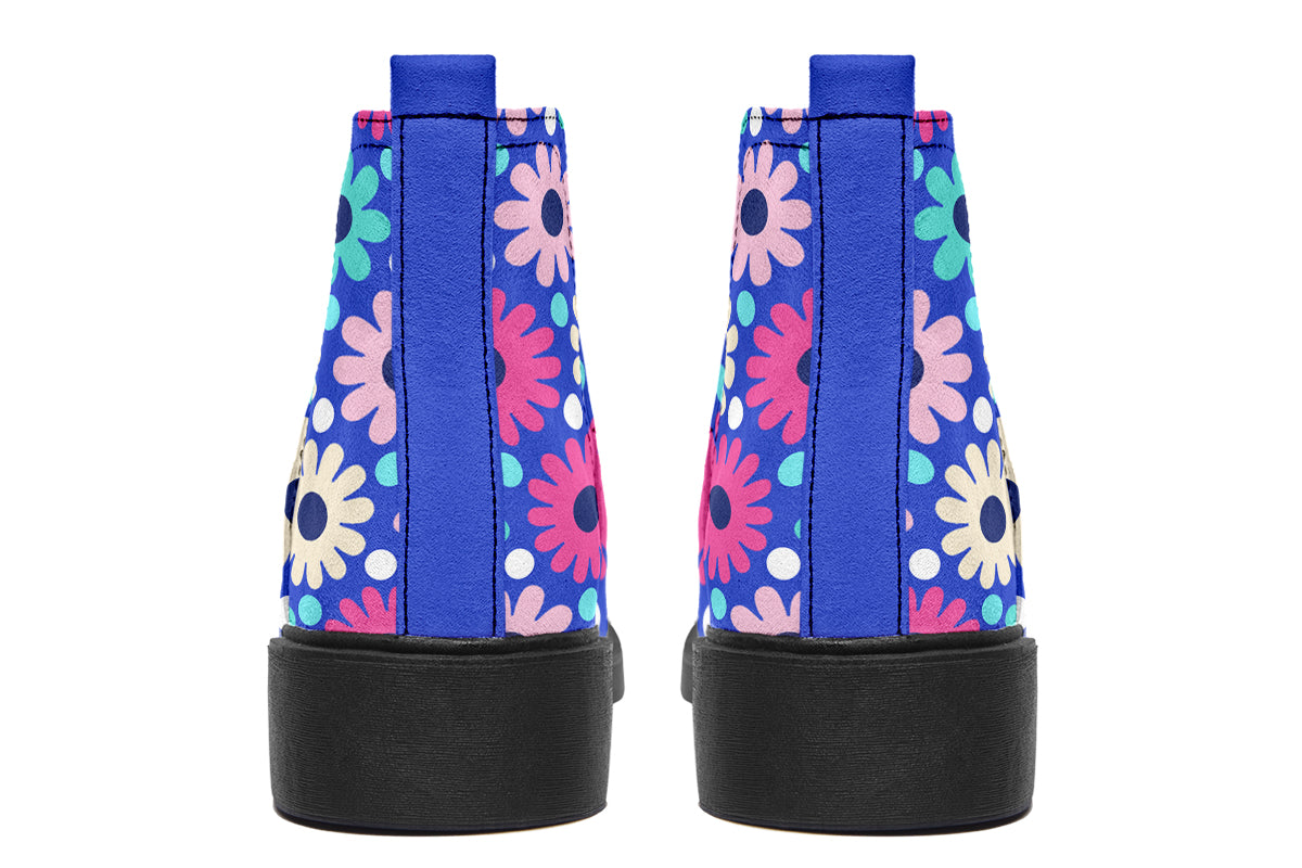 Royal Blue Retro Daisies