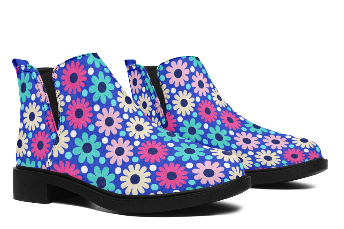 Royal Blue Retro Daisies