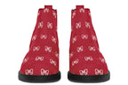 White Bows on Red