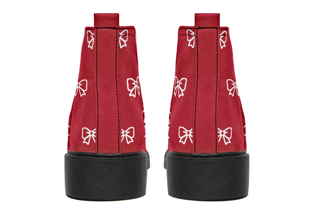 White Bows on Red
