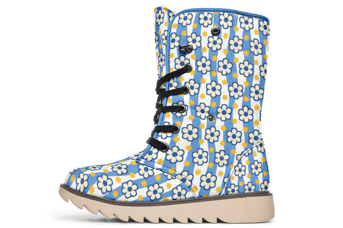 Blue Daisy Stripe
