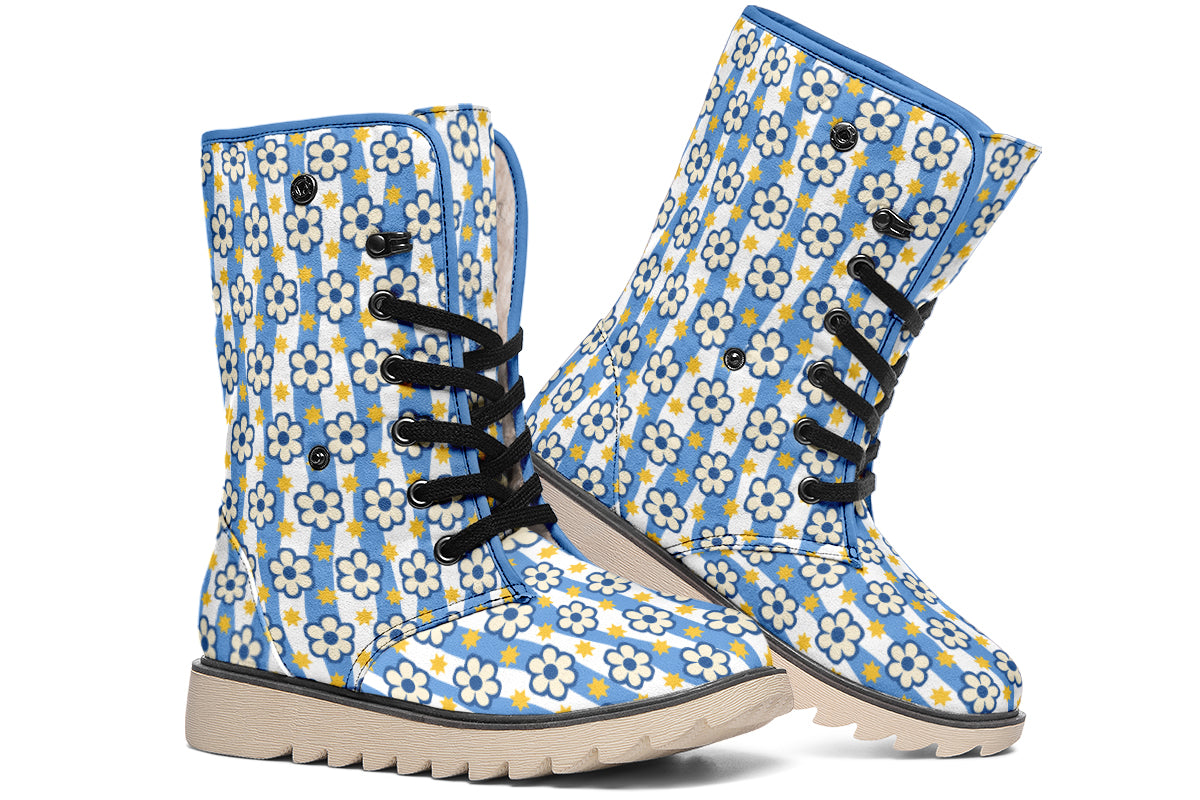 Blue Daisy Stripe