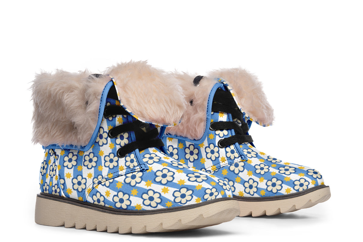 Blue Daisy Stripe