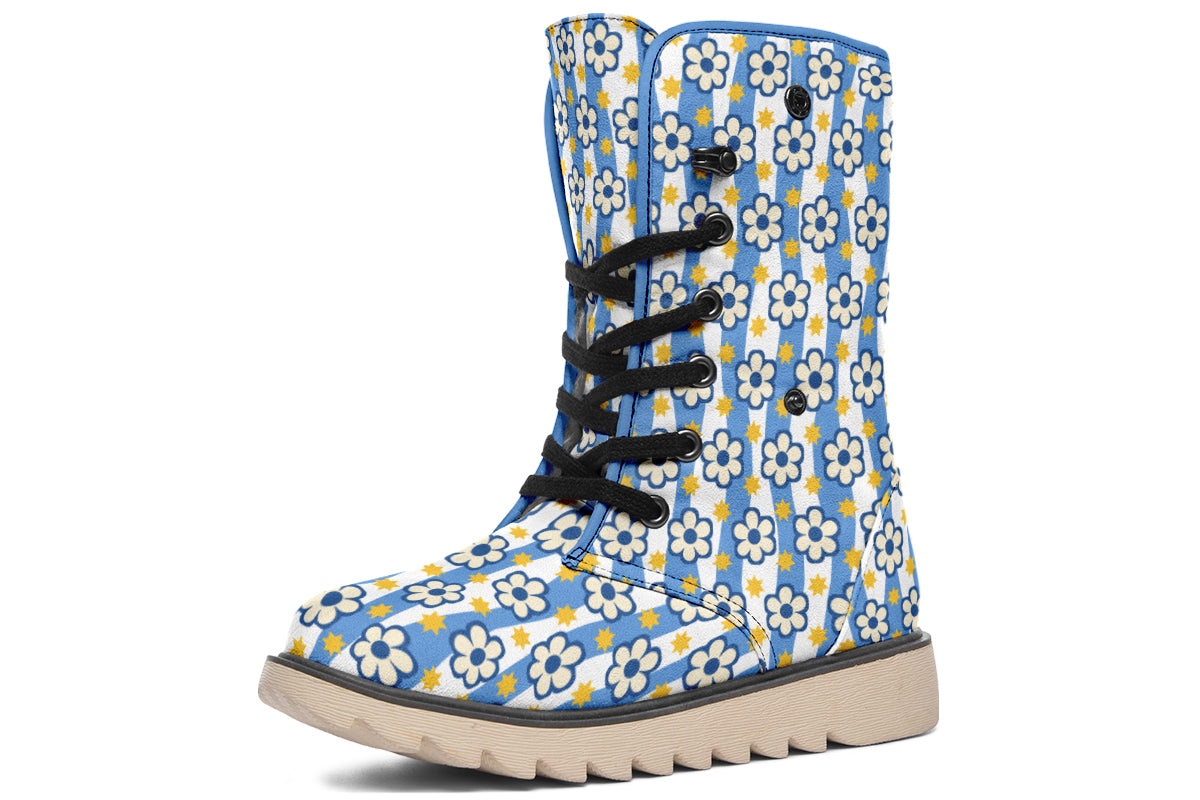Blue Daisy Stripe