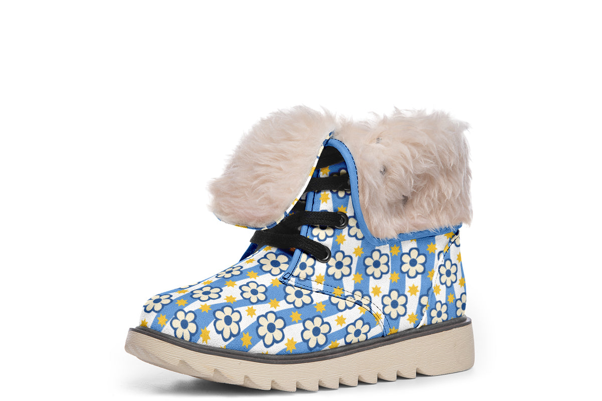 Blue Daisy Stripe