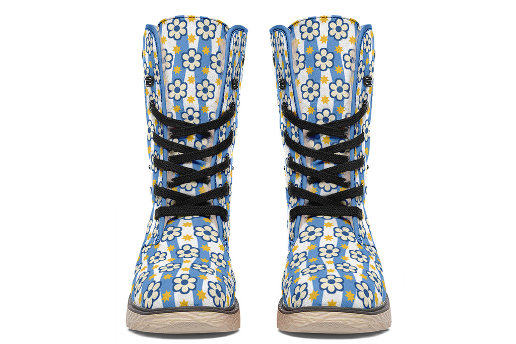Blue Daisy Stripe