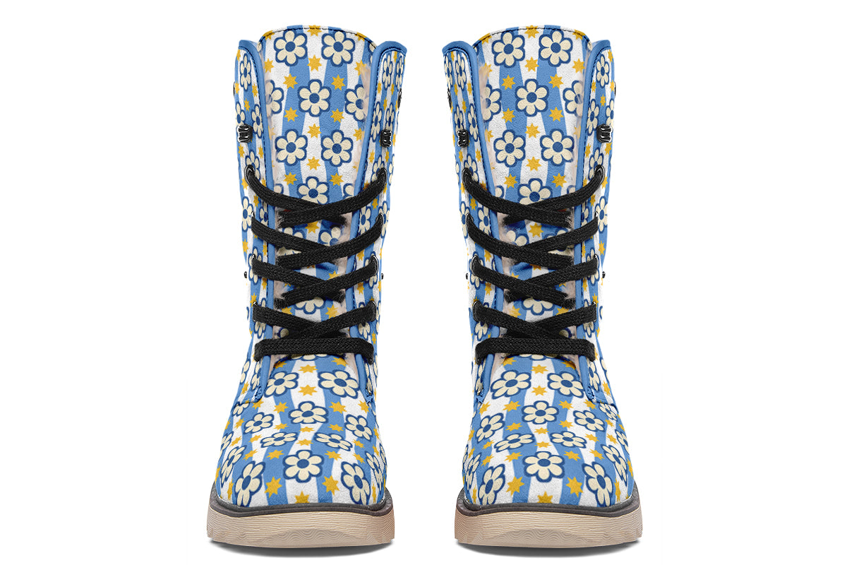 Blue Daisy Stripe