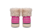 Cream Bows on Hot Pink