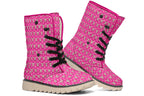 Cream Bows on Hot Pink